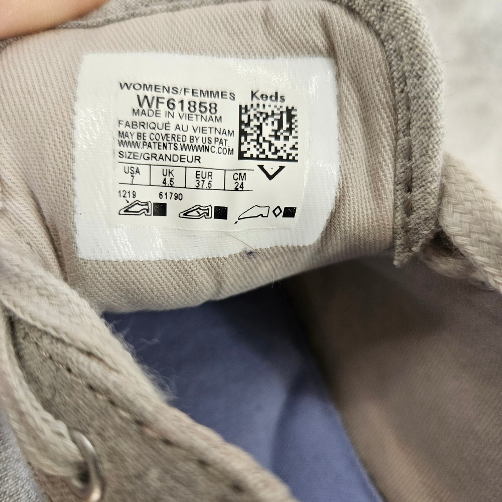 Keds‎ Womens WF61858 Gray Canvas Lace Up Sneakers Size 7 Casual Shoes Like New - Picture 8 of 9